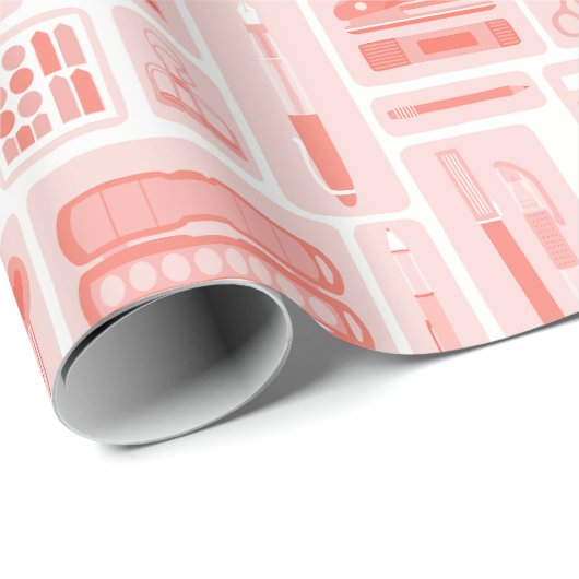 Niedliche Kunst liefert Coral Red Pattern Creative Geschenkpapier (Rolleneckpunkt)