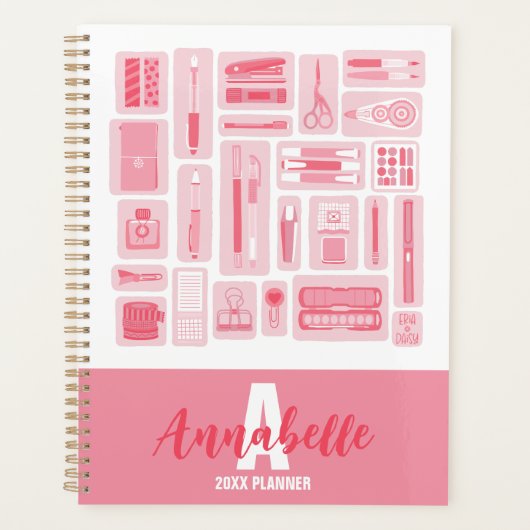 Niedliche Kunst liefert Illustriertes Muster in Ro Planer (Vorderseite)