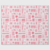 Niedliche Kunst liefert rosa Muster kreativ Geschenkpapier (Flach)