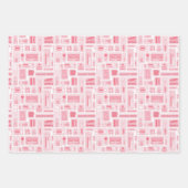 Niedliche Kunst liefert rosa orangefarbenes Muster Geschenkpapier Set (Vorderseite)