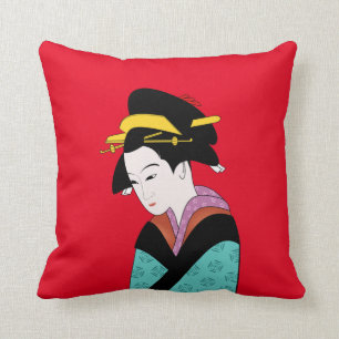 niedliche Kunst von Geisha Kimono Kissen