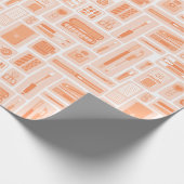 Niedliche Kunstelemente Peach Orange Muster kreati Geschenkpapier (Ecke)
