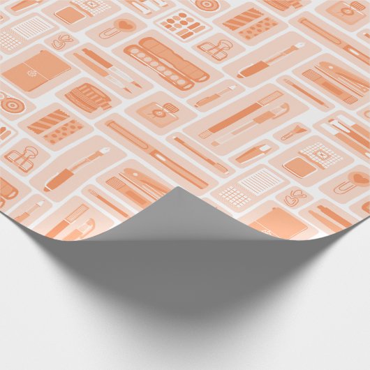 Niedliche Kunstelemente Peach Orange Muster kreati Geschenkpapier (Ecke)
