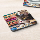 Niedliche Kunstkatzen Booten Untersetzer (Linke Seite)