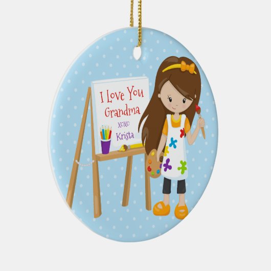 Niedliche Künstler-Großvater-Weihnachtsverzierung Keramik Ornament (Rechts)