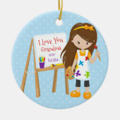 Niedliche Künstler-Großvater-Weihnachtsverzierung Keramik Ornament (Vorne)