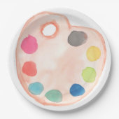 Niedliche Künstlerfarben-Geburtstagsschild Pappteller (Vorderseite)