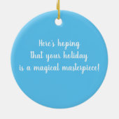 Niedliche Künstlerin Snowman Weihnachten Keramik O Keramik Ornament (Hinten)