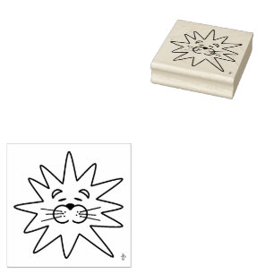 Niedliche künstlerische Lion Face Wood Art Briefma Gummistempel