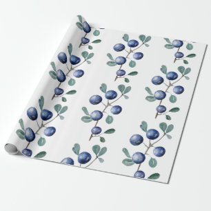 Niedliche künstlerische Wasserfarbe Blueberries Ob Geschenkpapier