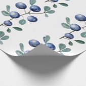 Niedliche künstlerische Wasserfarbe Blueberries Ob Geschenkpapier (Ecke)