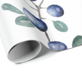 Niedliche künstlerische Wasserfarbe Blueberries Ob Geschenkpapier (Rolleneckpunkt)