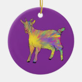 Niedliche Künstlerische Ziege Farbenfrohe Funny Fu Keramik Ornament (Vorne)