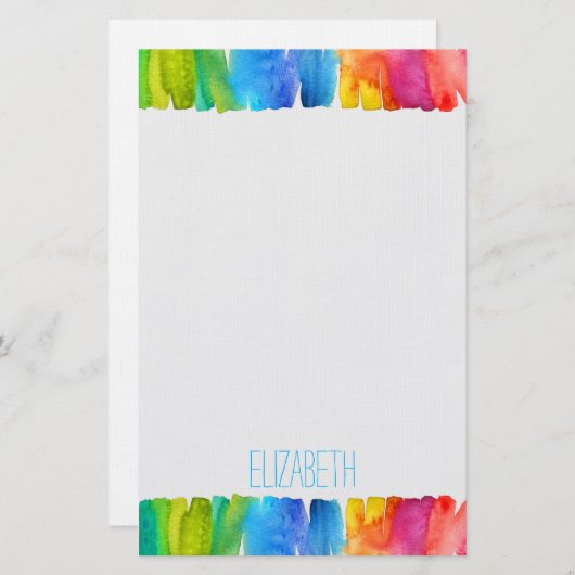 niedliche Kunstmädchen personalisierte Schreibware Briefpapier (Vorne/Hinten)