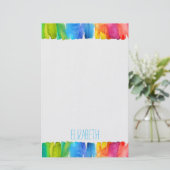 niedliche Kunstmädchen personalisierte Schreibware Briefpapier (Stehend Vorderseite)