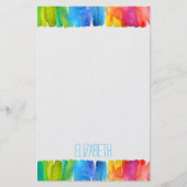 niedliche Kunstmädchen personalisierte Schreibware Briefpapier (Vorderseite)