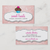 NIEDLICHE KUPCAKE KNOCHENMUSTER Pink Coral Visitenkarte (Vorne/Hinten)