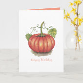 Niedliche Kürbis mit Weinreben Karte (Gelbe Blume)