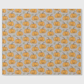 Niedliche Kürbis Pattern Halloween Geschenkpapier (Flach)
