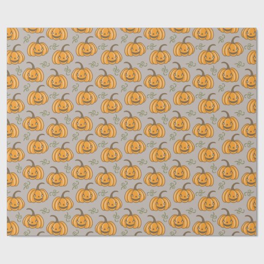 Niedliche Kürbis Pattern Halloween Geschenkpapier (Flach)