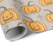 Niedliche Kürbis Pattern Halloween Geschenkpapier (Rolleneckpunkt)