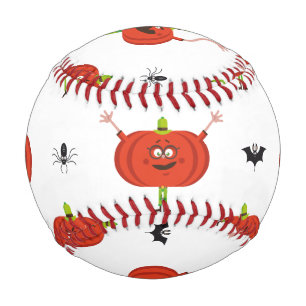 Niedliche Kürbis, Spinne und Fledermausmuster Baseball