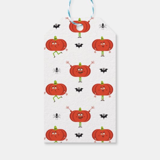 Niedliche Kürbis, Spinne und Fledermausmuster Geschenkanhänger (Rückseite)