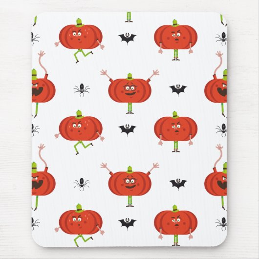 Niedliche Kürbis, Spinne und Fledermausmuster Mousepad (Vorne)