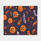 Niedliche Kürbis und Fledermäuse Fleecedecke (Vorderseite (Horizontal))