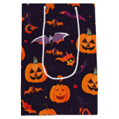 Niedliche Kürbis und Fledermäuse Mittlere Geschenktüte (Rückseite)