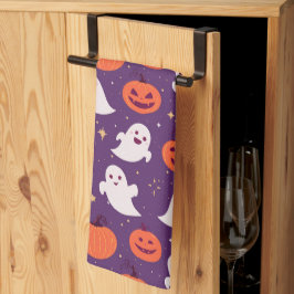 Niedliche Kürbis und Geister Geschirrtuch