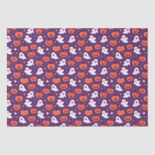 Niedliche Kürbis und Geister Seidenpapier (Vorderseite)