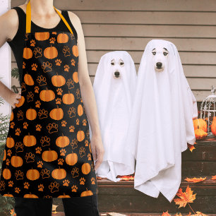Niedliche Kürbis und Paws Halloween Schürze