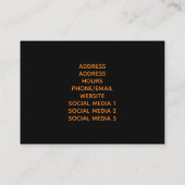 Niedliche Kürbis Visitenkarte (Rückseite)