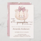 Niedliche Kürbisbären-Herbstdusche Einladung (Vorne/Hinten)