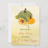 Niedliche Kürbisblütendusche Einladung (Vorderseite)