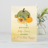 Niedliche Kürbisblütendusche Einladung (Stehend Vorderseite)