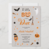 Niedliche Kürbisdusche Boo Halloween Kinderdusche  Einladung (Vorderseite)