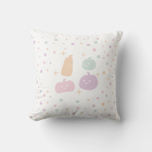 Niedliche Kürbisfreunde mit Pastel Confetti Kissen