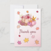 Niedliche Kürbisgewürze und Pink in der Liebe Dankeskarte (Vorderseite)