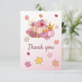 Niedliche Kürbisgewürze und Pink in der Liebe Dankeskarte (Stehend Vorderseite)