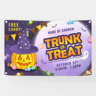 Niedliche Kürbiskrösche Halloween Kandy Trunk oder Banner