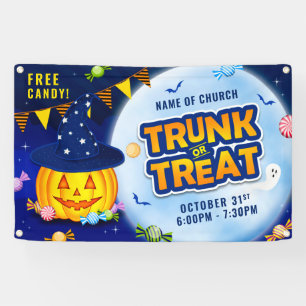 Niedliche Kürbiskrösche Halloween Kandy Trunk oder Banner