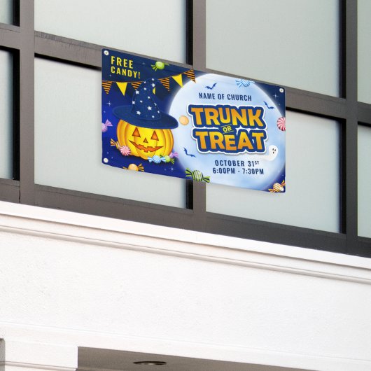 Niedliche Kürbiskrösche Halloween Kandy Trunk oder Banner (Äußeres Gebäude)