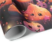 niedliche Kürbiskuchen-Kuchen-Muster Kinder hallow Geschenkpapier (Rolleneckpunkt)