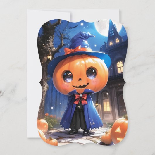 Niedliche Kürbiskugel Halloween-Kinderdusche Einladung (Rückseite)