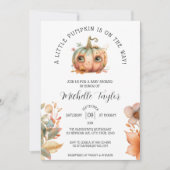 Niedliche Kürbiskugel Herbst Blumendusche Einladung (Vorderseite)