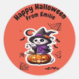 Niedliche Kürbiskürbis Runder Aufkleber