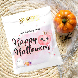 Niedliche Kürbiskürbis Wasserfarben tricksen oder  Geschenktütchen