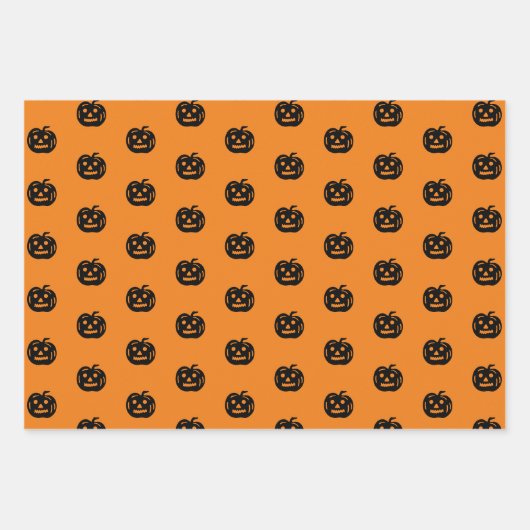 Niedliche Kürbislaterne Halloween Geschenkpapier Set (Vorderseite 3)